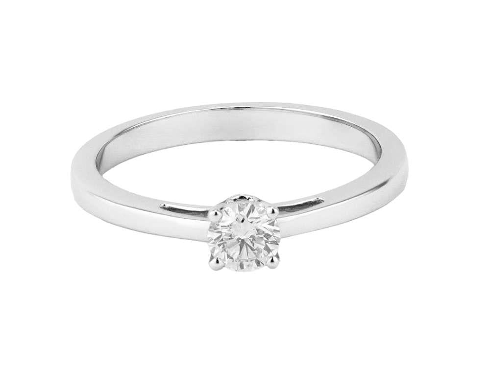 Solitario 18K White Gold Brilliant Cut Solitaire Ring 0.3 ct, PRW10223-14