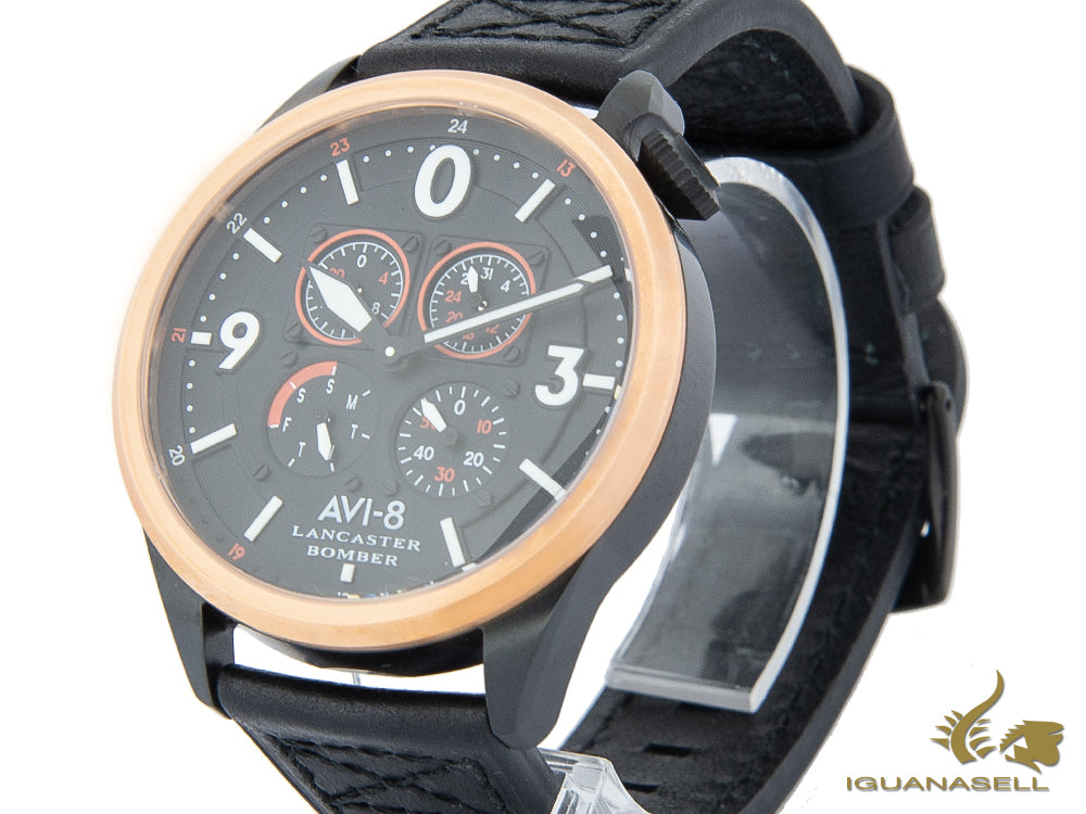 AVI-8 Lancaster Bomber Sugar´s Blue Cocktip Calendar Quartz Watch, AV-4050-05