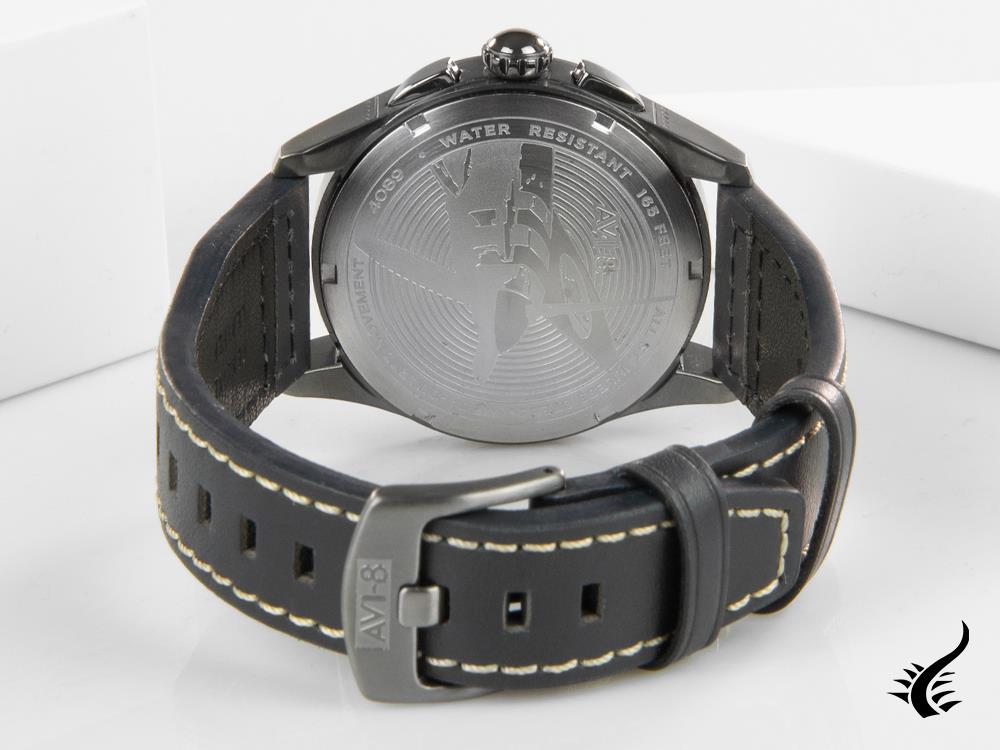 Montre chronographe à quartz bleu AVI-8 Spitfire Lock, 42 mm, AV-4089-04