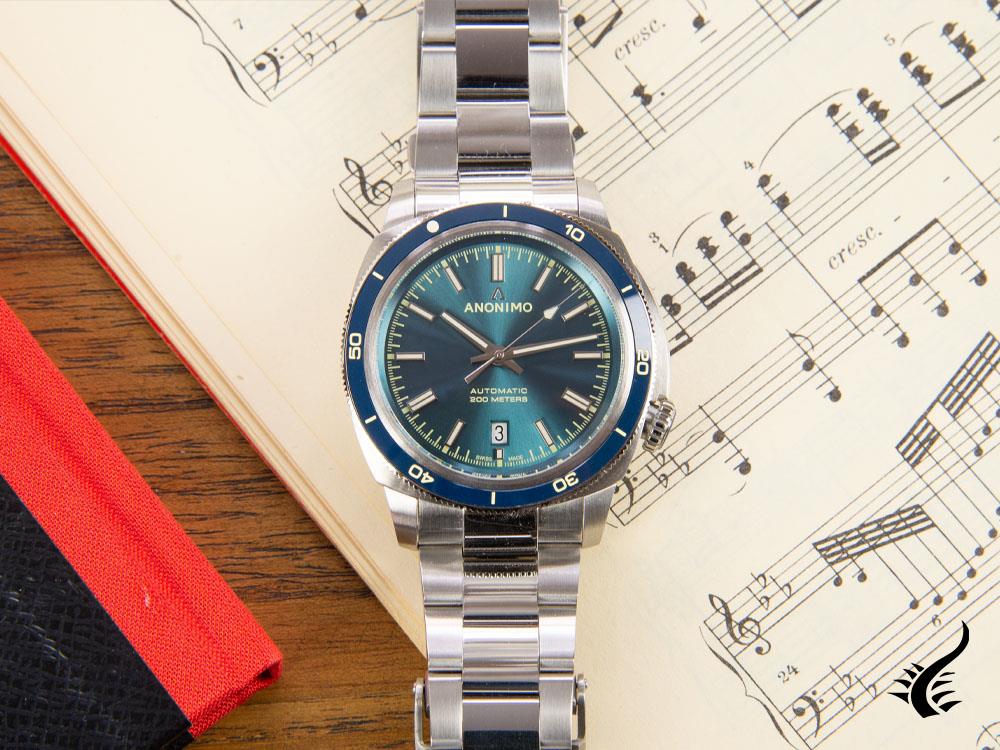 Anonimo Nautilo Vintage Automatic Watch, Blue, 42 mm, 20 atm, AM-5019.06.103.M01