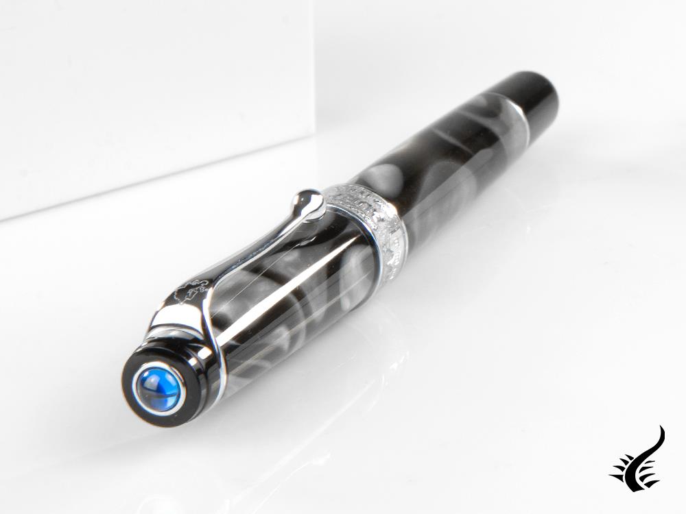 Aurora Europa Fountain Pen, Limited Edition, Marbled resin, Chrome trims