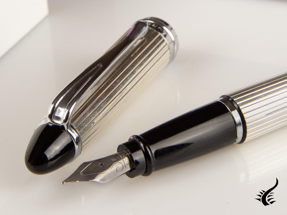 Aurora Ipsilon Fountain Pen, Silver, Silver, B14