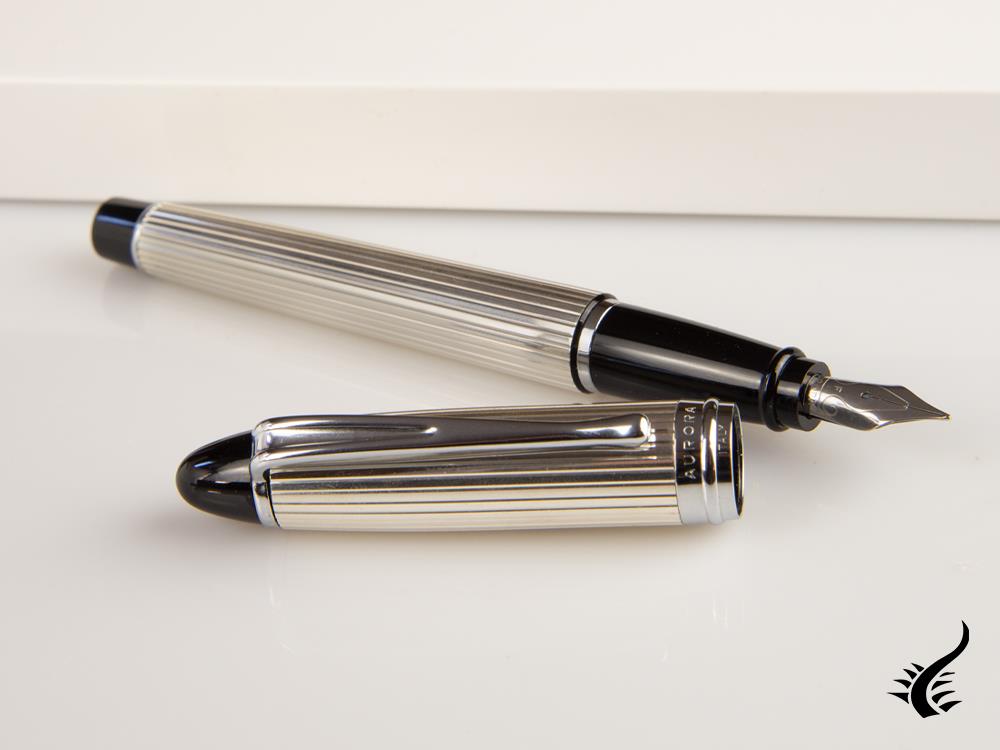 Aurora Ipsilon Fountain Pen, Silver, Silver, B14