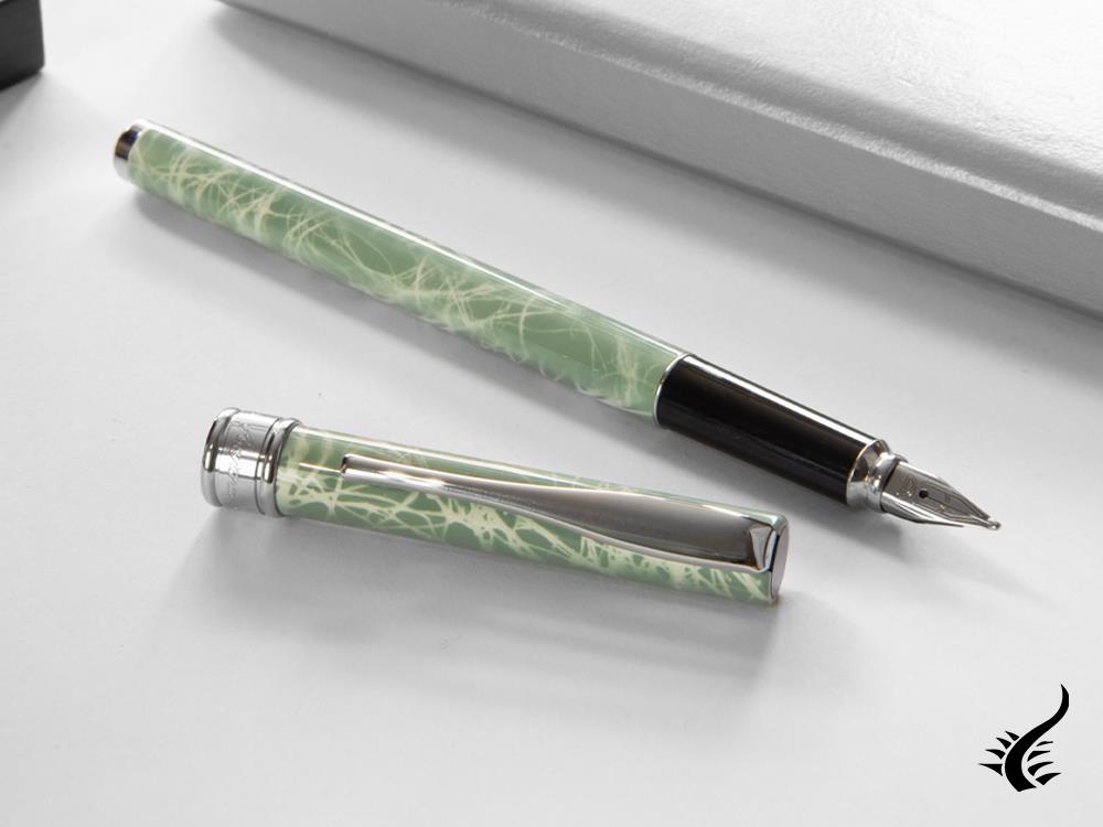 Aurora Magellano Fountain Pen, Lacquer, Chrome Trim, Blue, A18CA