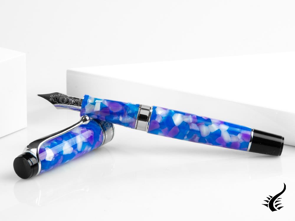 Aurora Optima Caleidoscopio Luce Blu Fountain Pen Ltd Edition, 996-CKB
