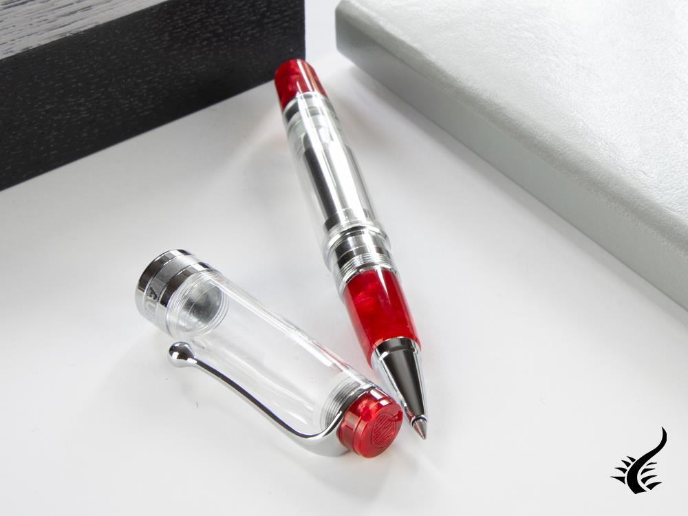 Aurora Optima Red Demonstrator Rollerball pen, Resin, Limited Edition, 571RA