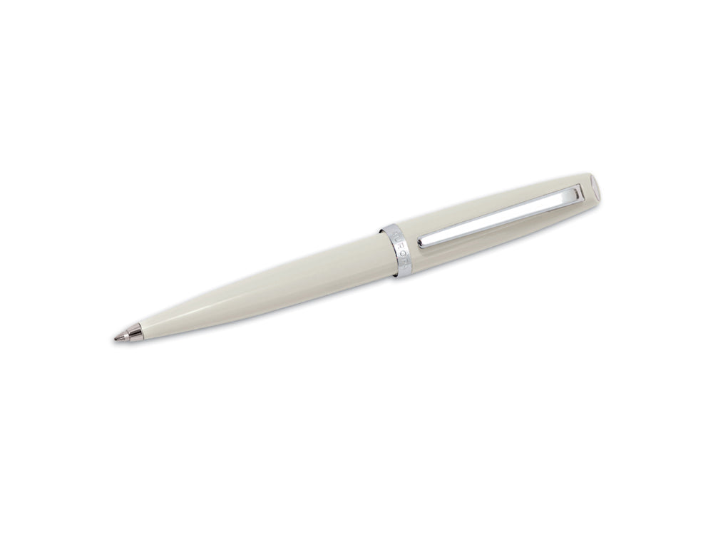 Aurora Style Ballpoint Pen - White Resin and Chromed Trims - E32CW