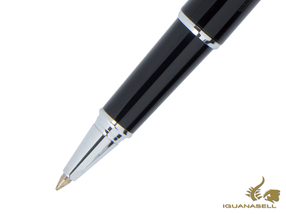 Aurora Talentum Roller Pen - Black Resin & Chrome Trims - D73N