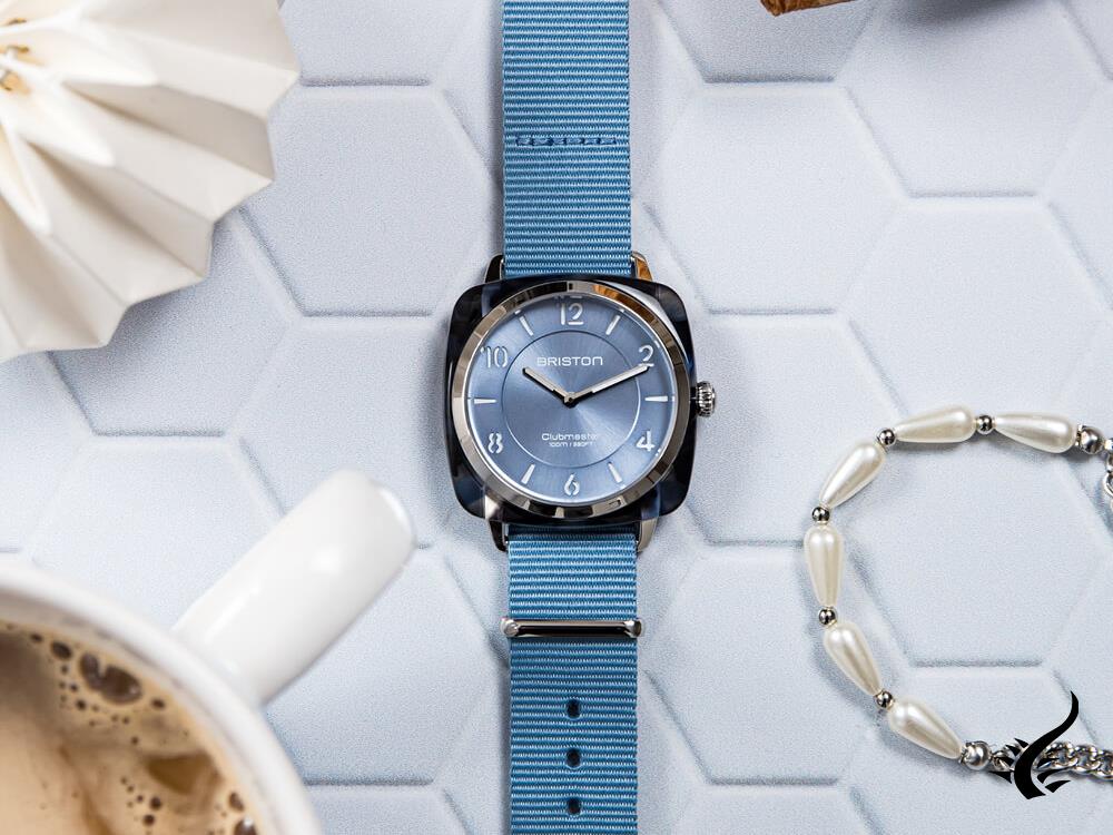 Briston Clubmaster Chic Quartz Watch, Acetate, Blue, 36 mm, 21536.SA.UB.25.NIB