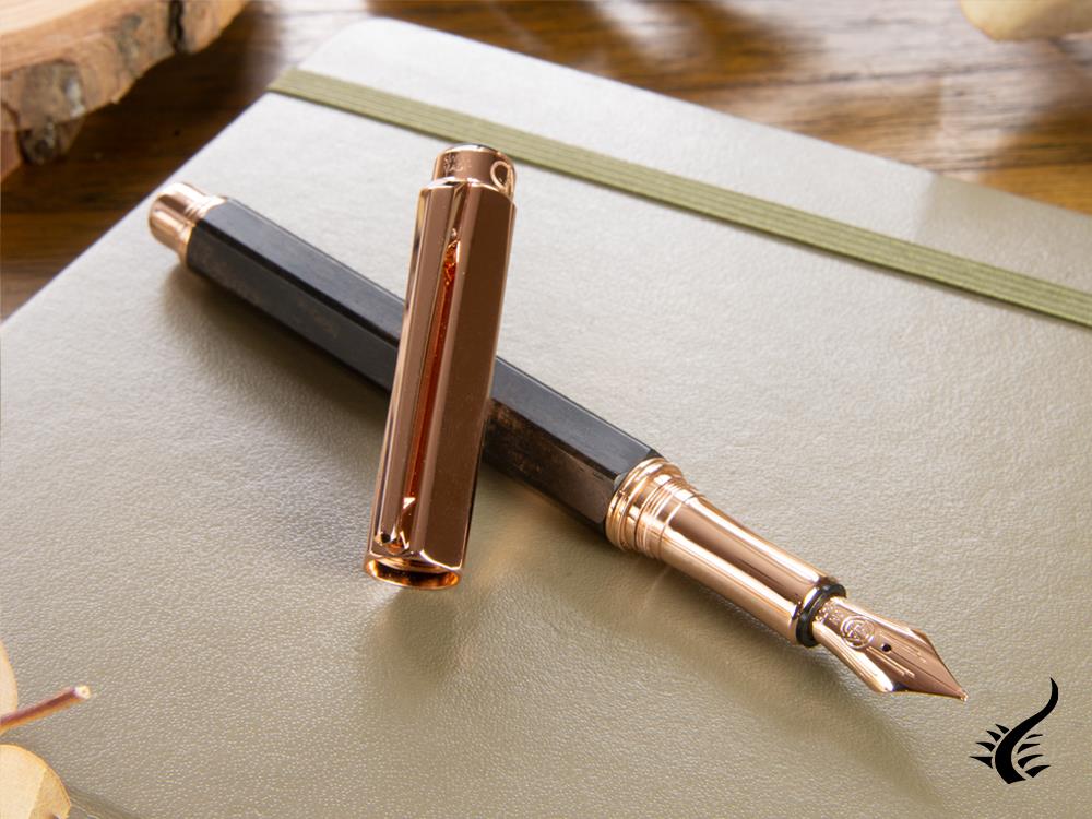 Caran d´Ache Varius Ebony Fountain Pen, PVD Rose Gold, Brown, 4490.142