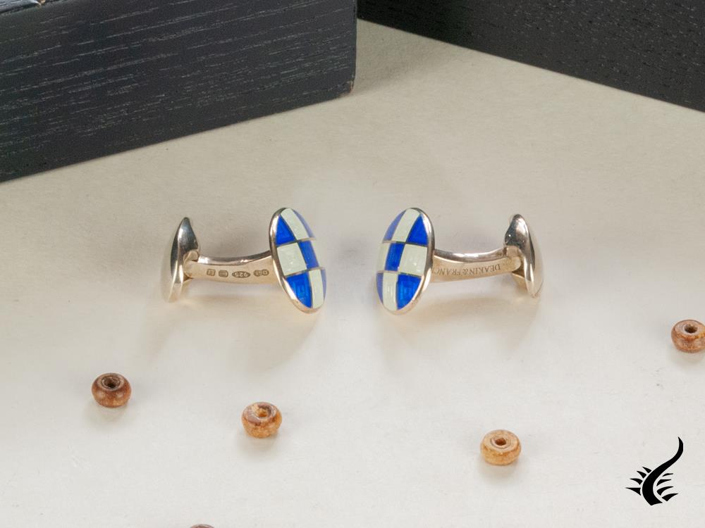 Boutons de manchette à motifs bleu royal et transparents Deakin & Francis, C0213S0216