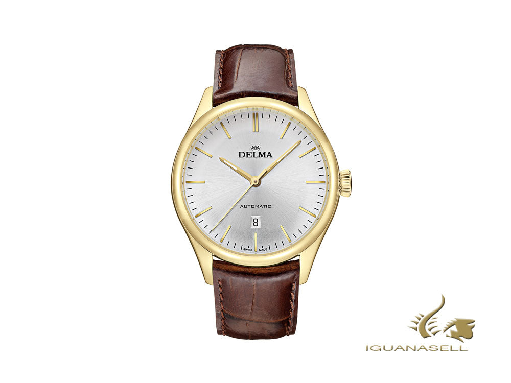 Montre automatique Delma Dress Heritage, argent, 43 mm. Cuir, 42601.688.6.061