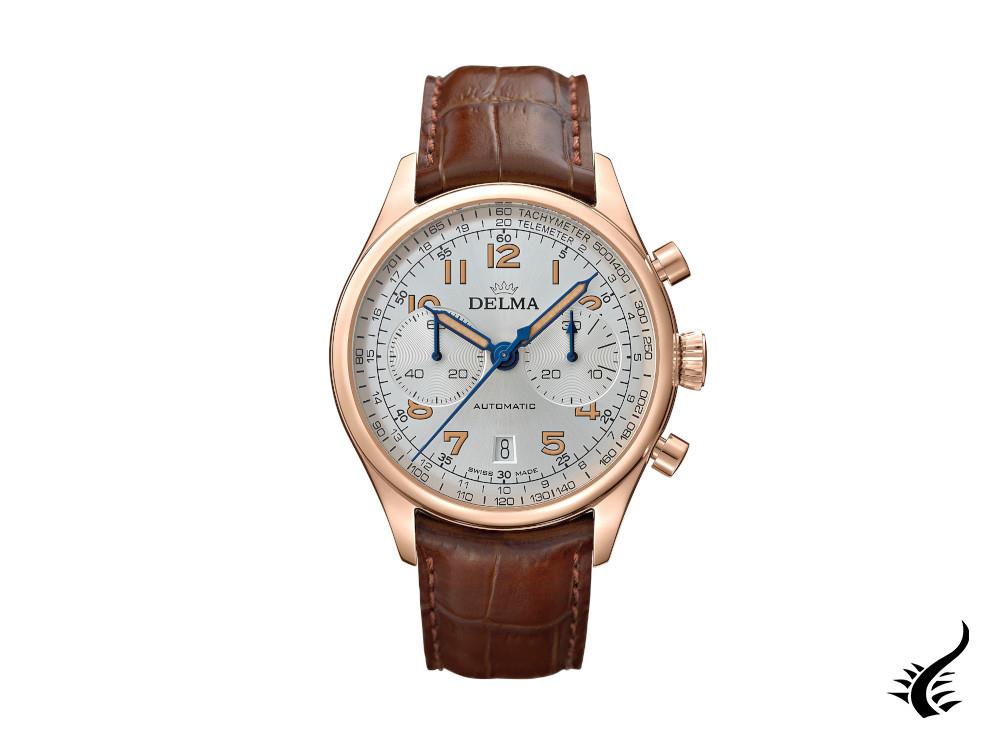 Delma Heritage Chronograph Automatic Watch, Silver, 43 mm, L.E., 43601.730.6.062