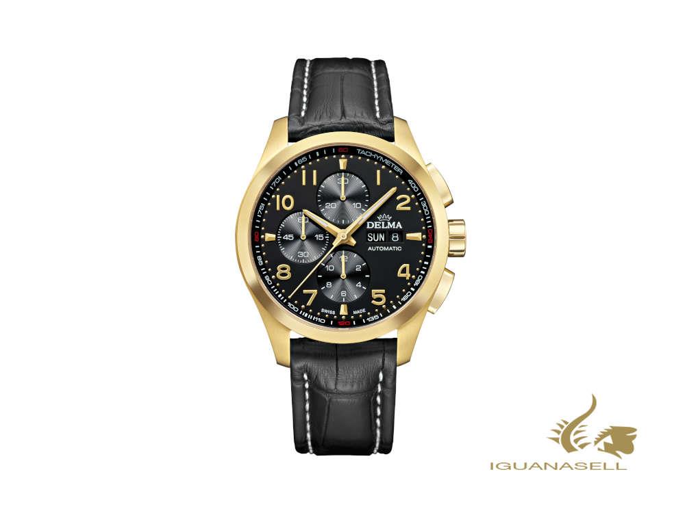 Delma Racing Klondike Classic Automatic Watch, Black, 44 mm, 42601.660.6.032