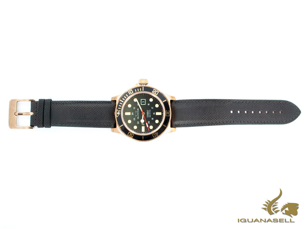 Montre Glycine Combat Sub-automatique, bronze, 48 mm, GL224, noir, GL0243