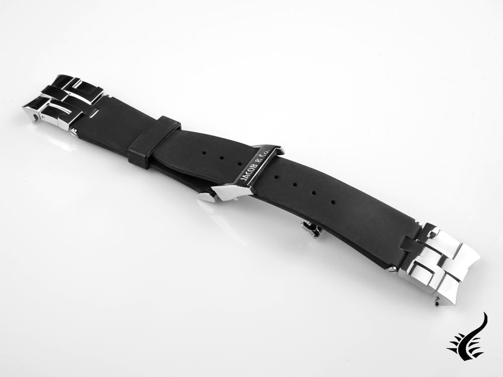 Jacob & Co, Caoutchouc, Noir, Boucle, 22 mm, RBK22