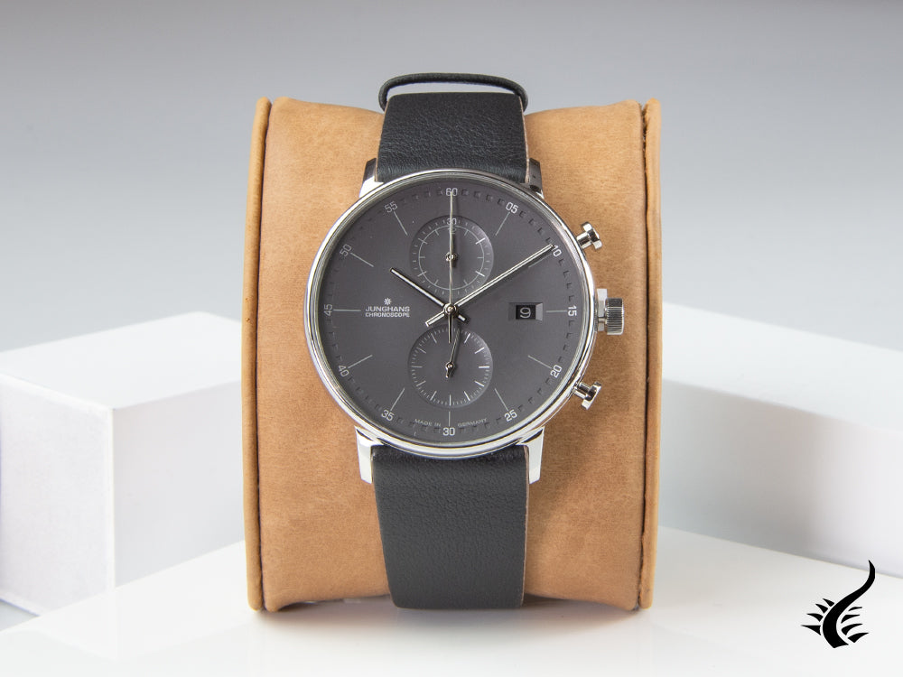 Junghans Form C Chronoscope Quartz Watch, J645.85, 40 mm, Black, 041/4876.00