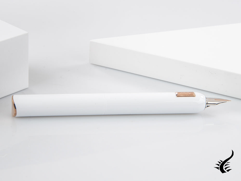 Stylo plume Lamy Dialog CC, laque, plaqué or rose, blanc, 1234405