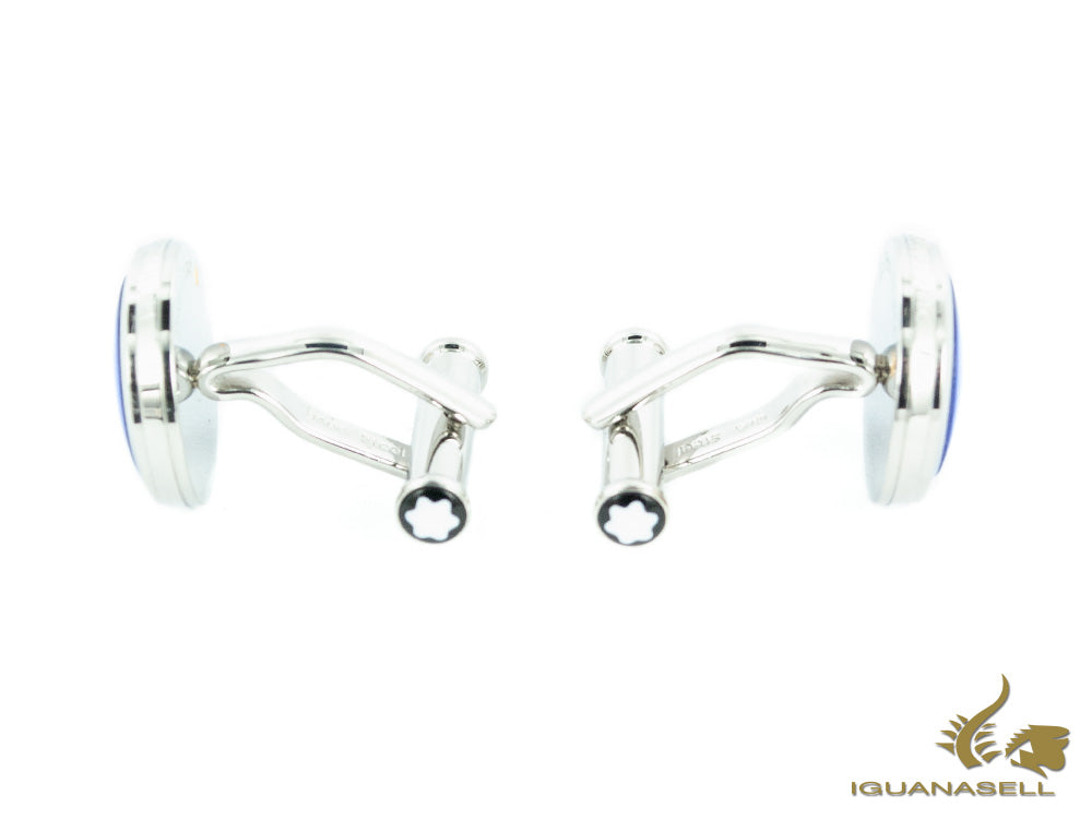 Montblanc Le Petit Prince Cufflinks, Steel, Crystal, Polished, Blue, 118594