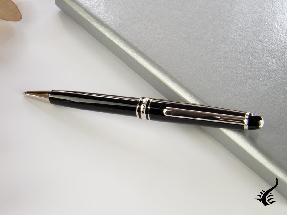 Stylo bille Montblanc Meisterstuck Classique, Résine précieuse, Platine, 2866
