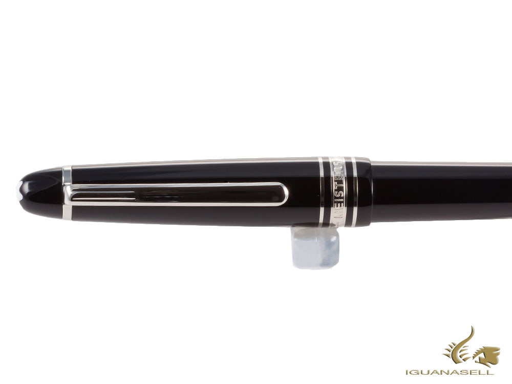 Stylo à bille Montblanc Meisterstück de taille moyenne, résine précieuse, garniture platine