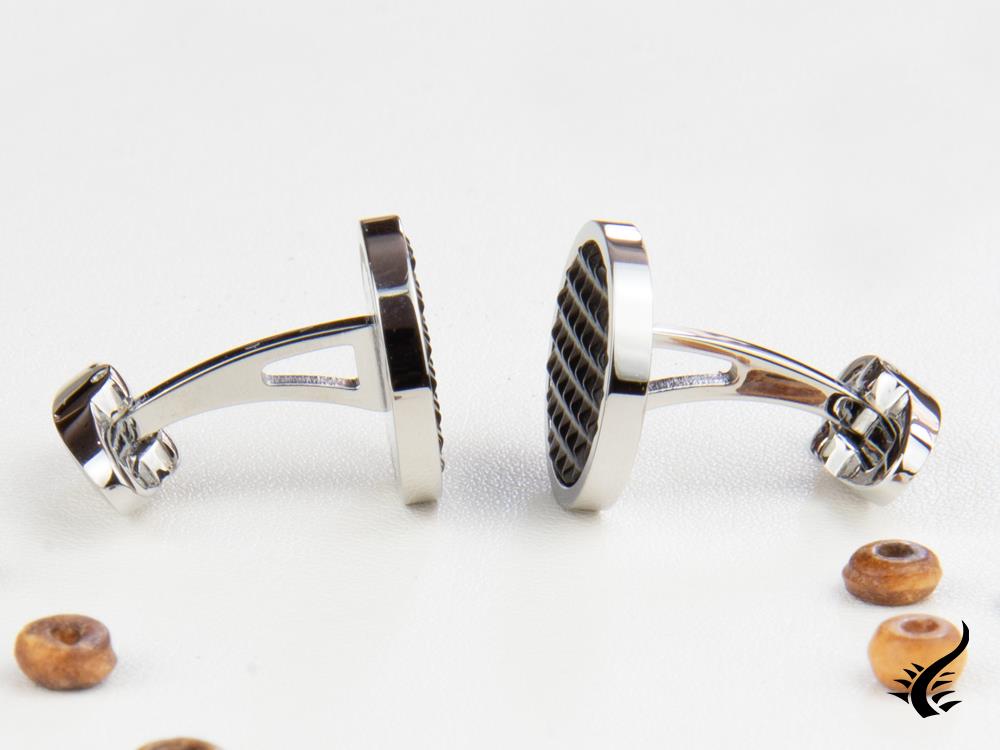 Montegrappa Clou Cufflinks, Stainless steel. IP Black, IDCPCLSB