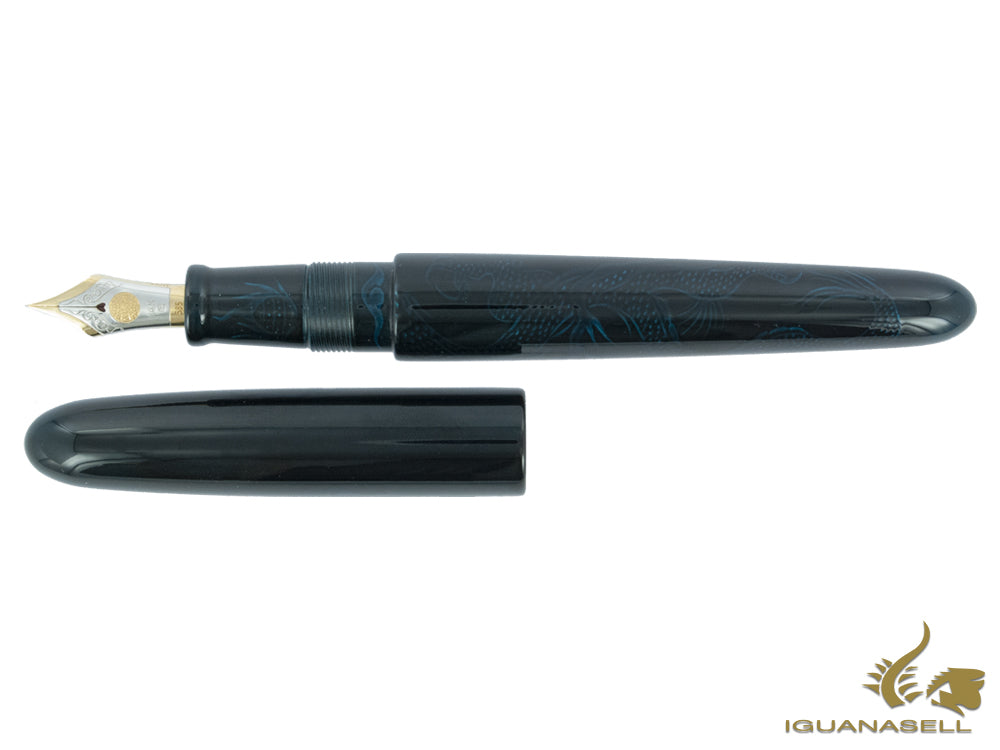 Nakaya Cigar Ascending Dragon I-Tamesukashi Fountain Pen, Bicolor nib