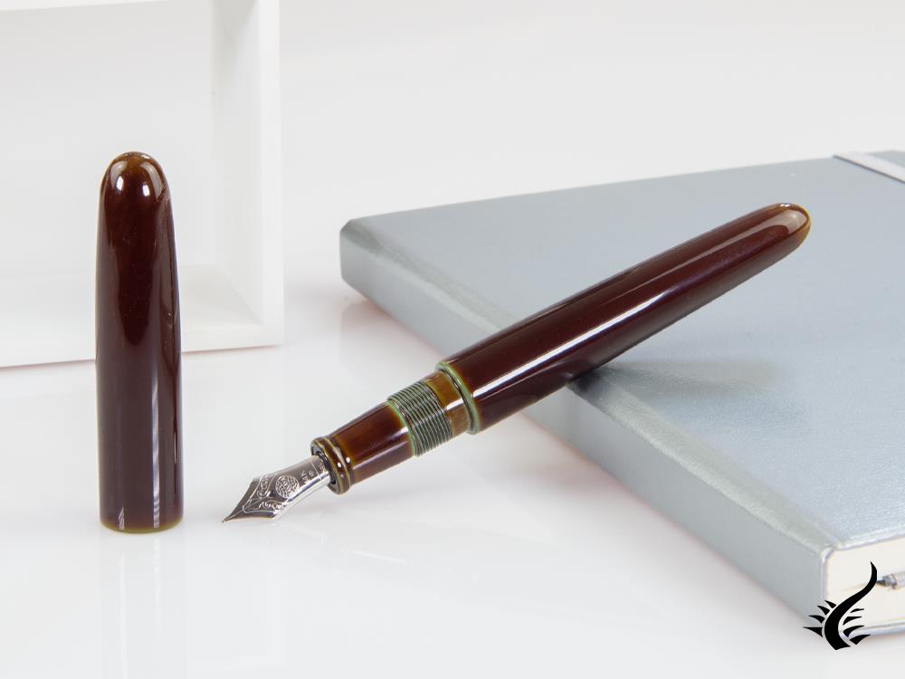 Stylo plume portable Nakaya Cigar Heki-Tamenuri, laque Ebonite Urushi