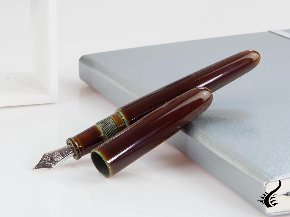 Stylo plume portable Nakaya Cigar Heki-Tamenuri, laque Ebonite Urushi