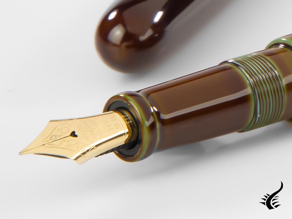 Nakaya Cigar Long Heki-Tamenuri Fountain Pen, Ebonite, Urushi lacquer