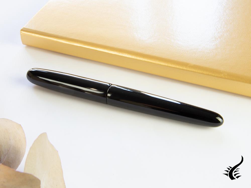 Nakaya Cigar Kuro-Roiro Portable Black Fountain Pen, Urushi lacquer