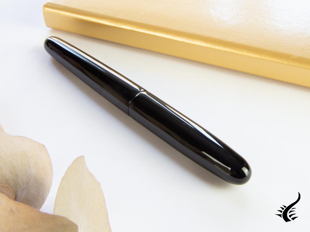 Nakaya Cigar Kuro-Roiro Portable Black Fountain Pen, Urushi lacquer