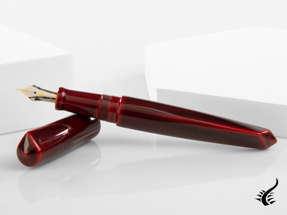 Nakaya Dorsal Fin Ver.2 Fountain Pen Aka-Tamenuri, Bicolor, Elastic