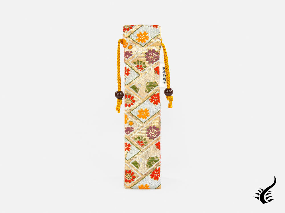 Étui à stylo Nakaya Kyoto 'Nishijin-ori en textile blanc, 1 instrument d'écriture