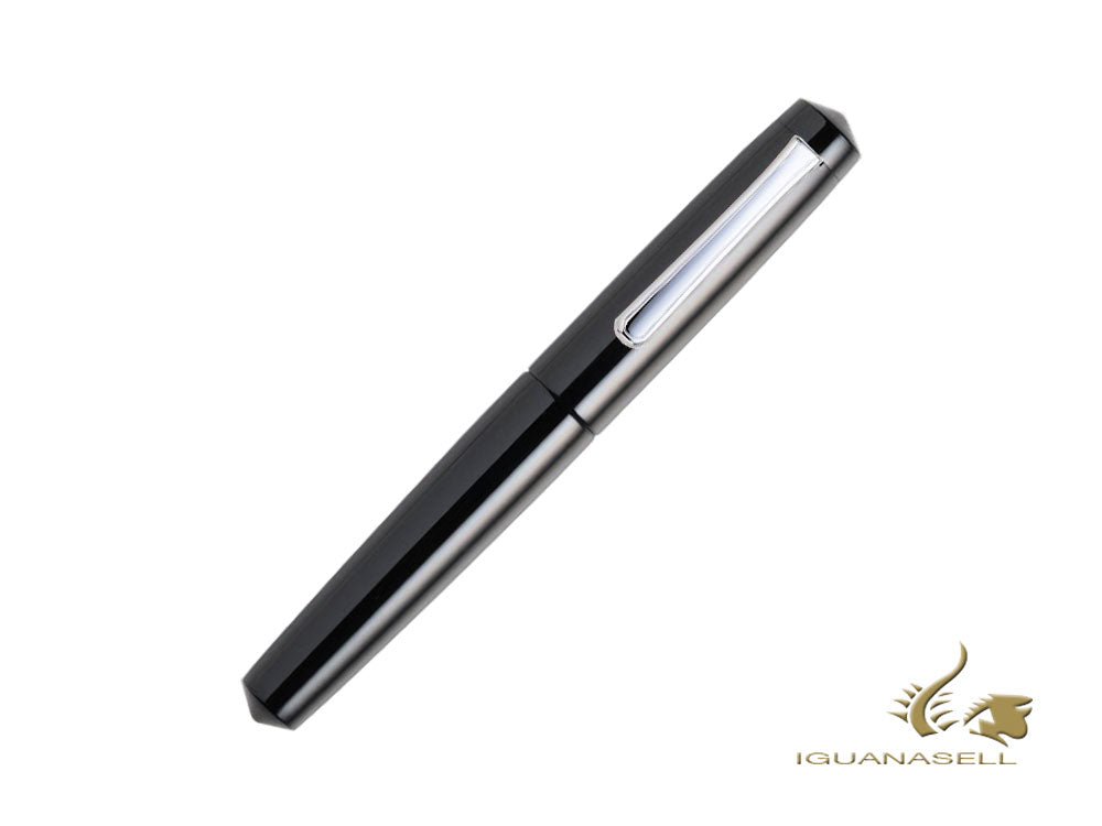 Nakaya Writer Kuro-Roiro Fountain Pen Black, Piccolo, Rhodium plated