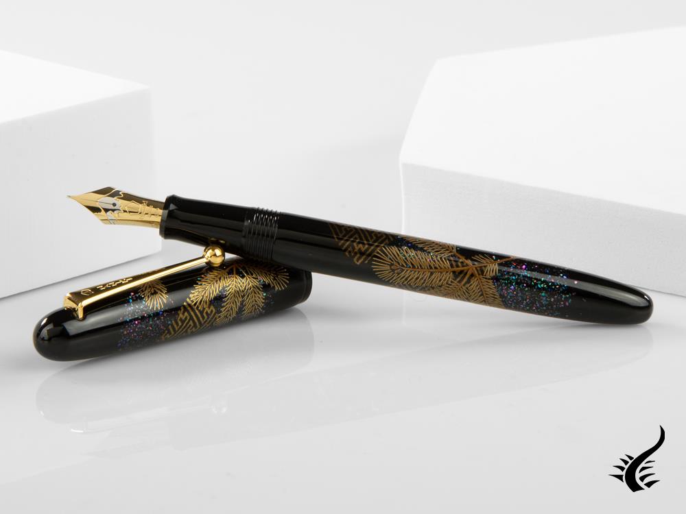 Namiki Yukari Fountain Pen Pine Needles, Maki-e, Gold trim, FN-10M-MA