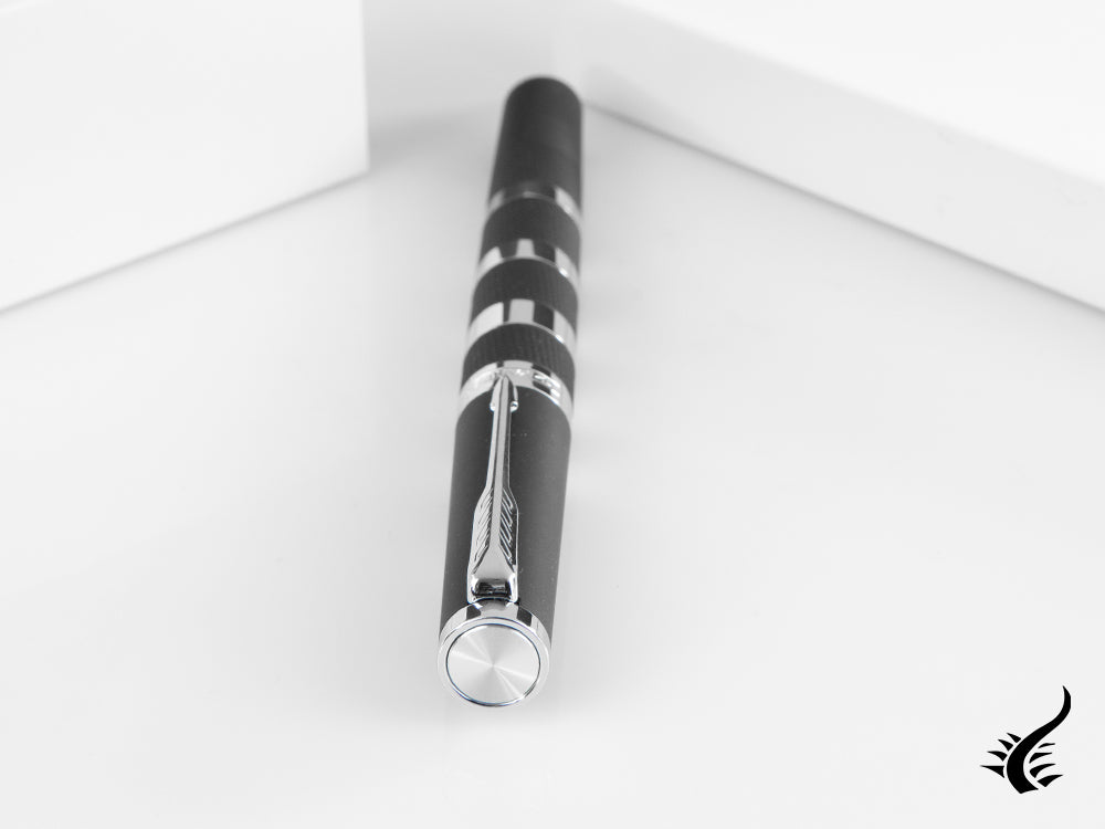Parker Ingenuity Fountain Pen, Lacquer, Chrome Trim, Black, 1931469