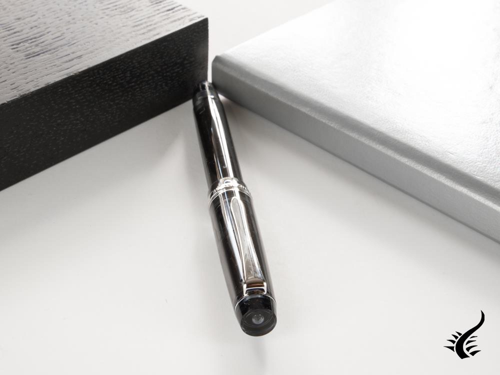 Pilot Custom Heritage 92 Fountain Pen, Resin, Chrome Trim, Black