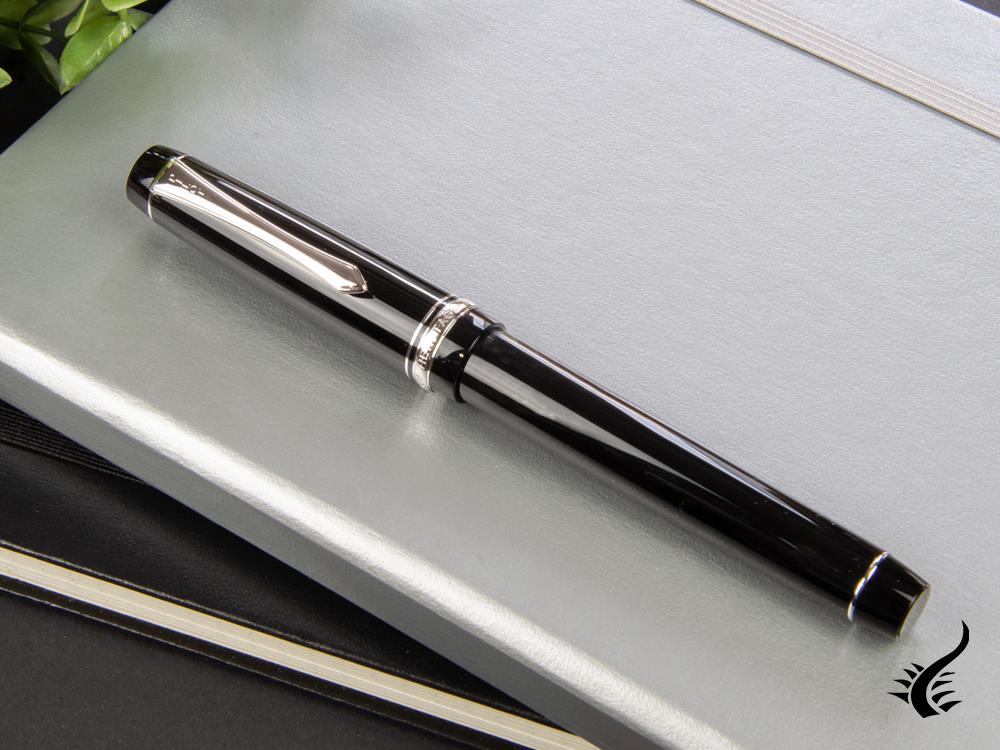 Pilot Custom Heritage 91 Fountain Pen, Resin, Chrome, Black, NH91N