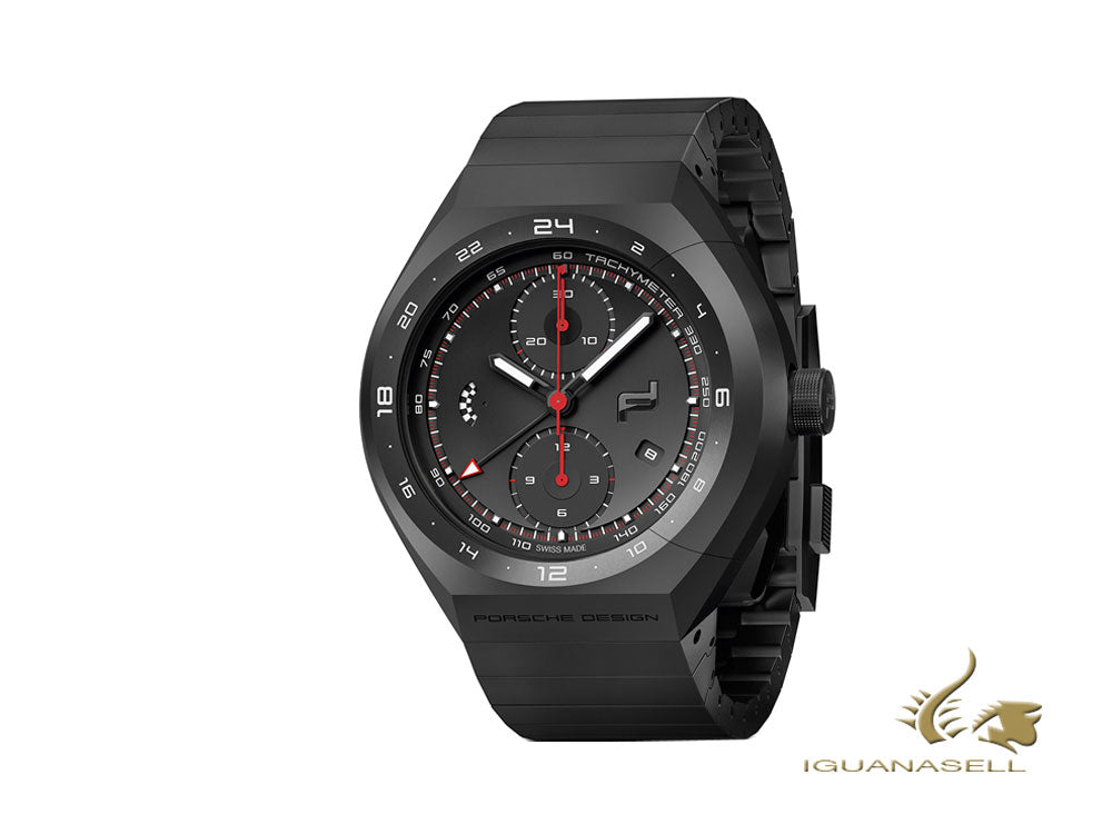 Montre automatique Porsche Design Monobloc Actuator 24h Chrono, titane, noir