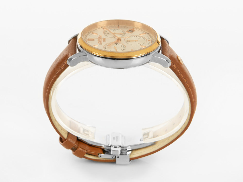 Montre à quartz Roamer Vanguard Chrono II, blanche, 42 mm, 975819 49 15 09