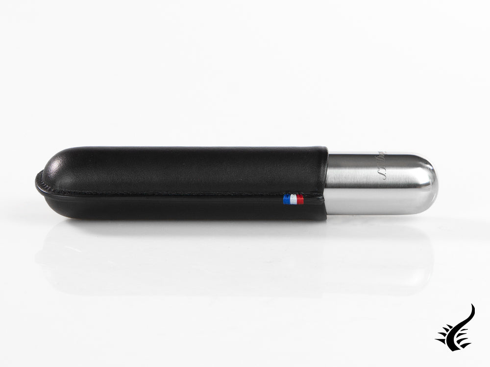 Etui à accessoires ST Dupont, cuir, souple, noir, base en métal, 1 cigare, 183000