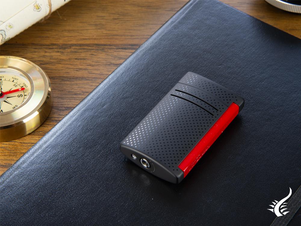 Briquet ST Dupont Maxijet, Chrome, Rouge/Noir Mat, 020160N