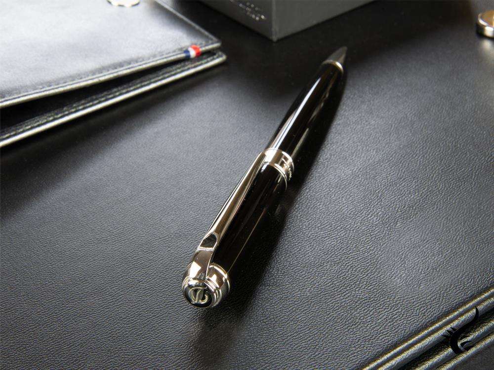 Stylo à bille ST Dupont New Line D Medium, Laque, Noir, Palladium, 415100M