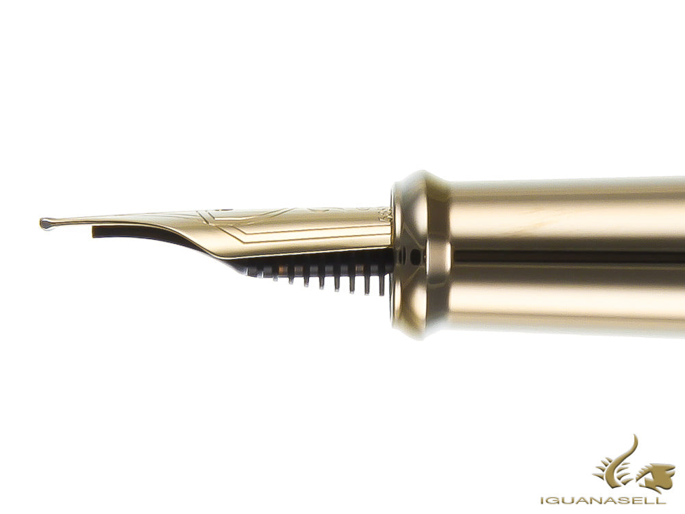 S.T. Dupont New Line D Medium Fountain Pen, Lacquer, Black, Gold trim