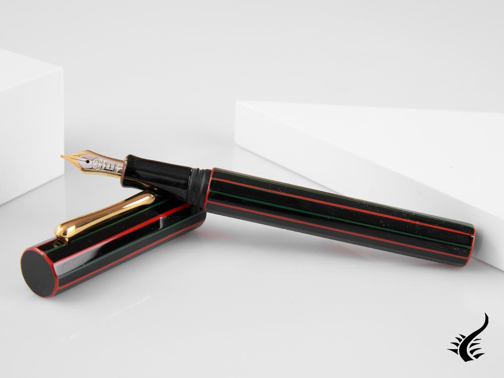 Taccia Kaku-Tate LE Kabuki Curtain Fountain Pen, Ebonite and Urushi