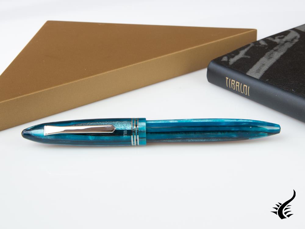 Tibaldi Bononia Bora Bora Rollerball pen, Resin, Blue, Palladium, BNN-18-RB