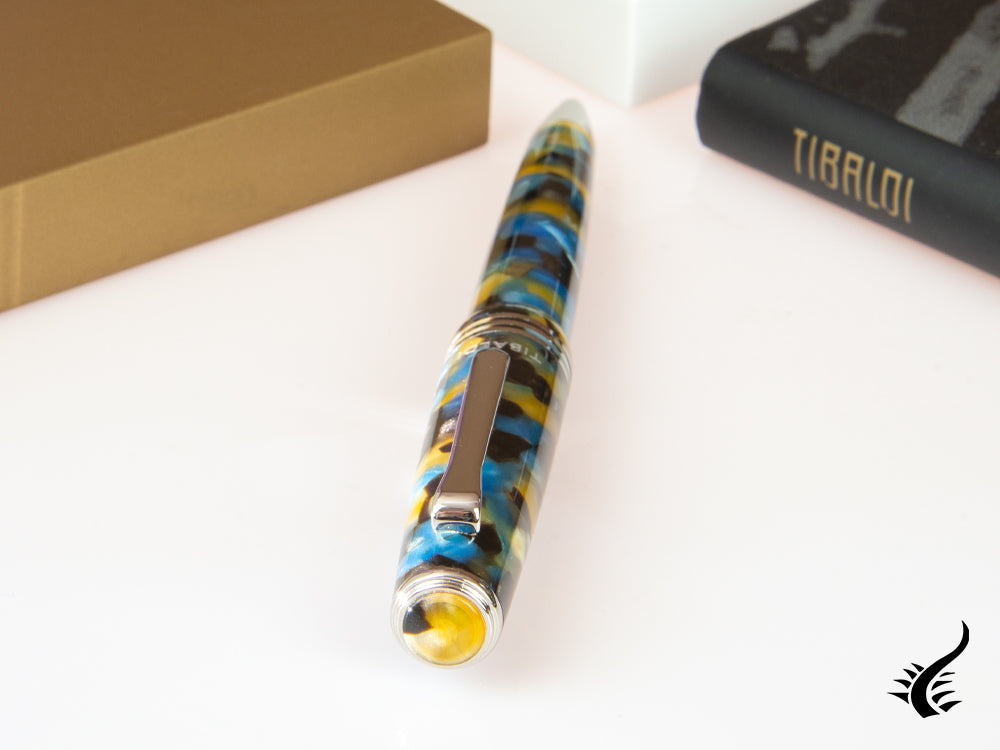 Stylo bille Tibaldi Nº60 Samarkand Bleu, garniture Palladium, N60-681-BP
