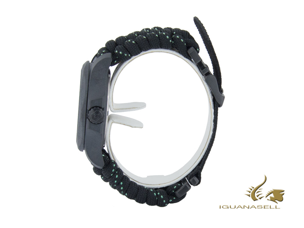 Victorinox I.N.O.X. Carbon Quartz Watch, Black, 43 mm, Paracord, V241859