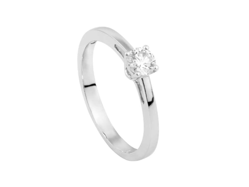 Solitario 18K White Gold Brilliant Cut Solitaire Ring 0.3 ct, PRW10223-14